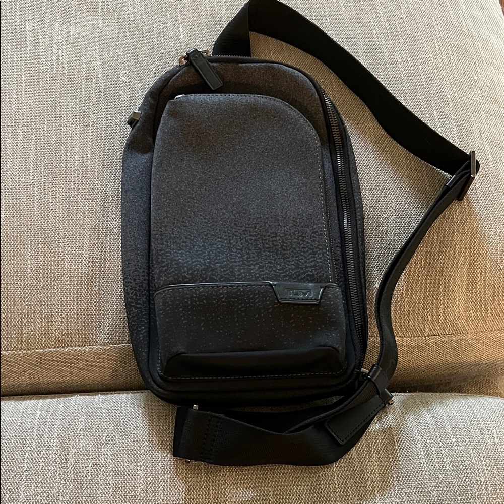 Tumi Charcoal Gray Belt Bag for Men
